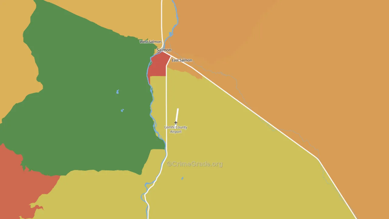 Lemhi County, ID Map of Murder Rates