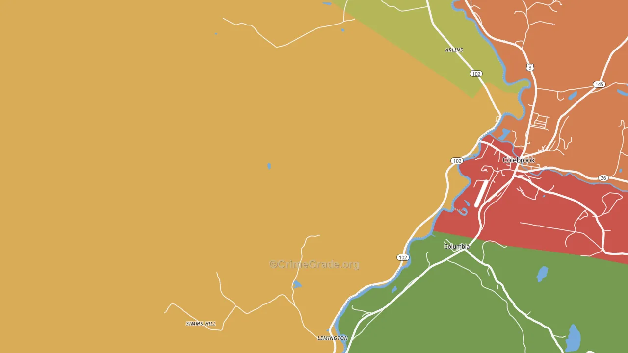 Lemington, VT Map of Murder Rates