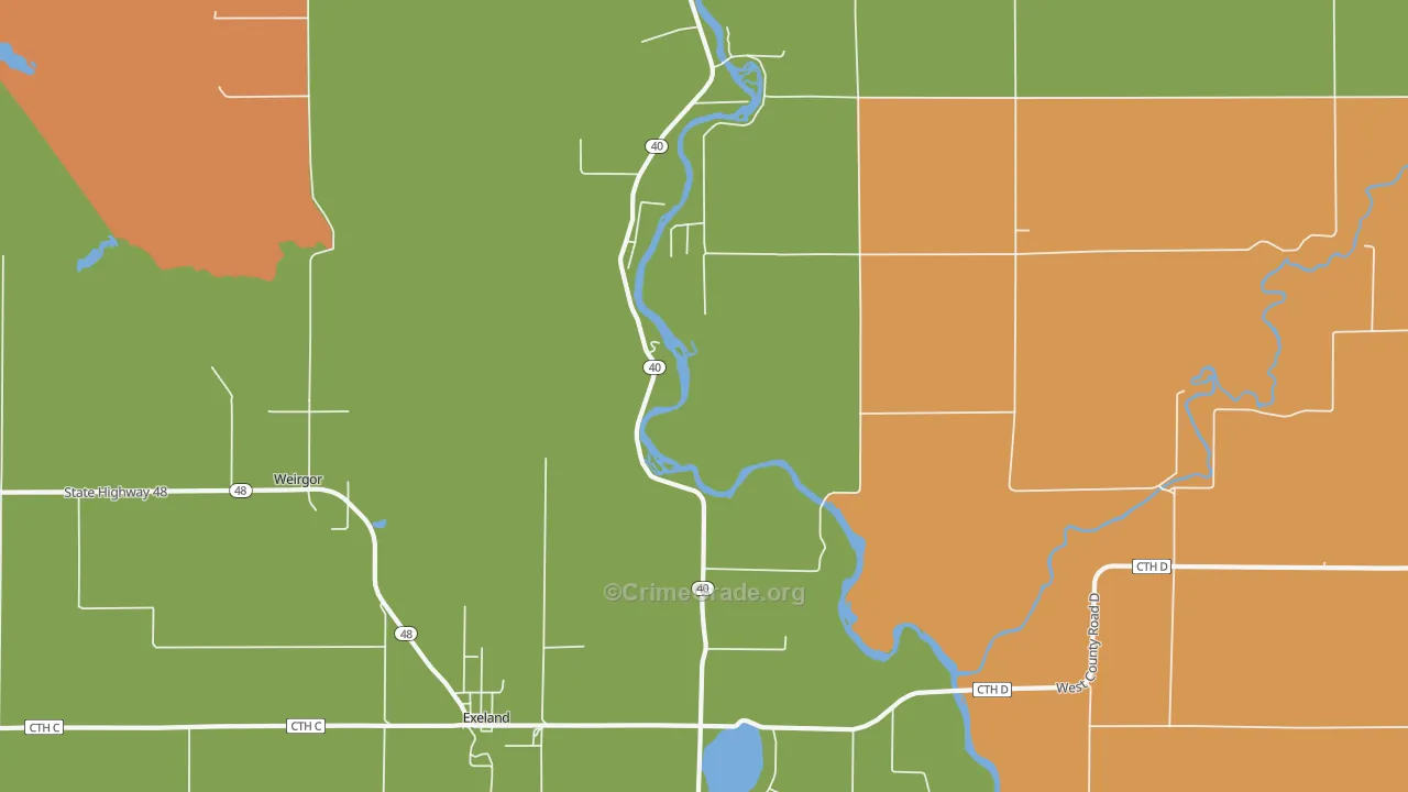 Lemington, WI Map of Murder Rates