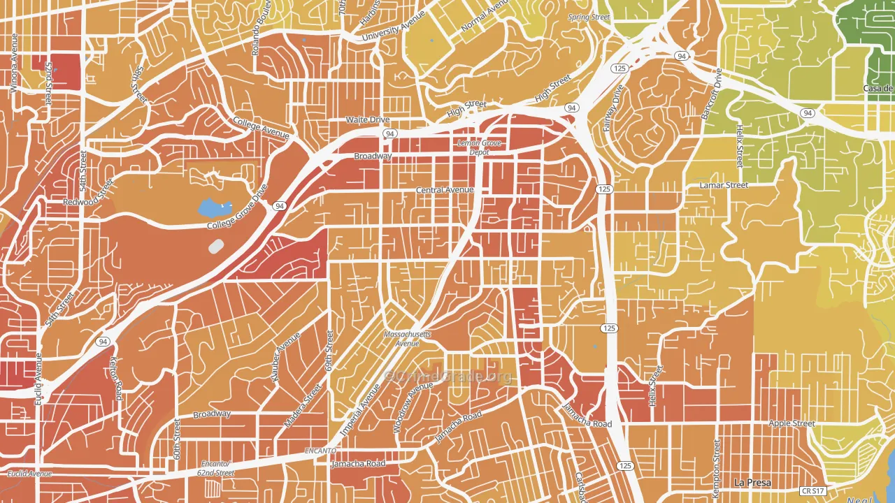 Lemon Grove, CA Map of Murder Rates