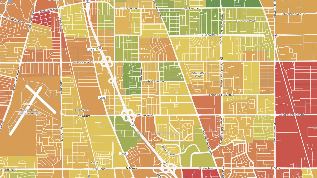 Lemon Hill, CA Map of Murder Rates