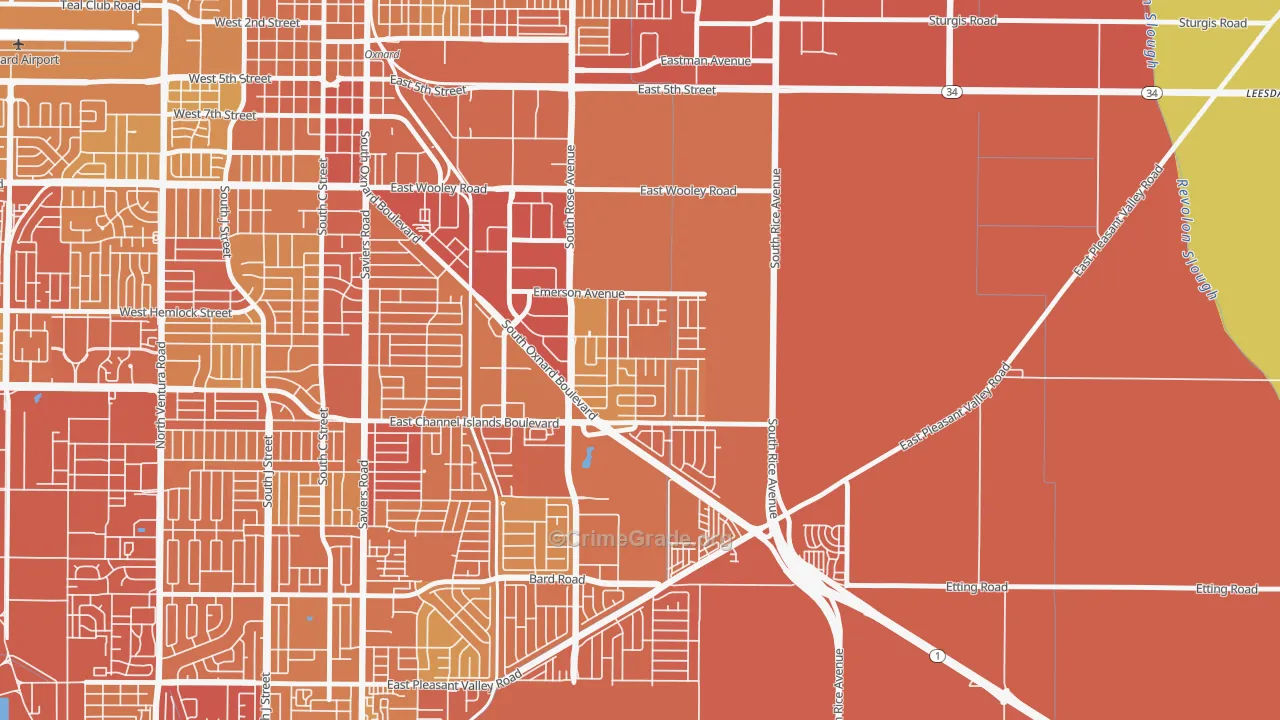 Lemonwood Eastmont, Oxnard, CA Map of Murder Rates