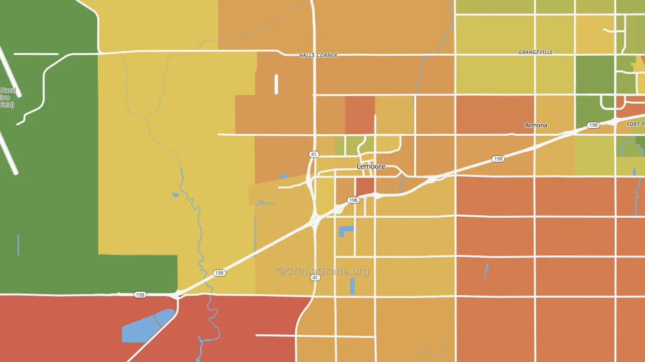 Lemoore, CA Map of Murder Rates