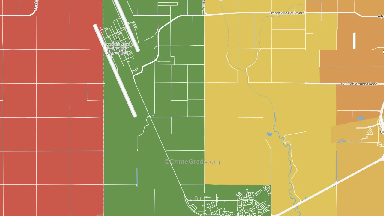 Lemoore Naval Air Station, CA Map of Murder Rates