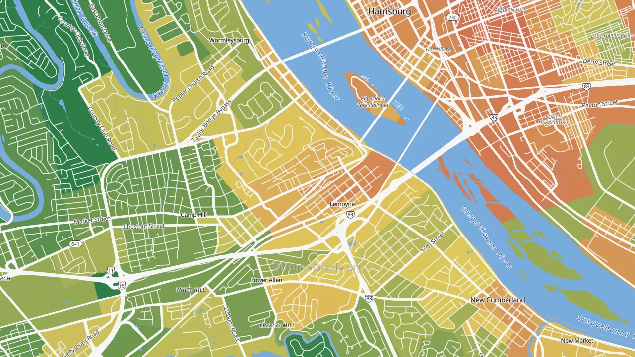 Lemoyne, PA Map of Murder Rates