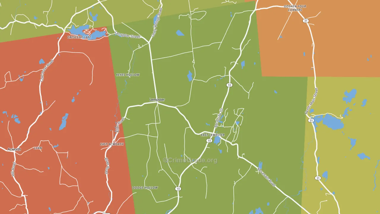 Lempster, NH Map of Murder Rates