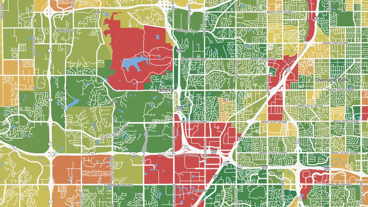 Lenexa, KS Map of Murder Rates