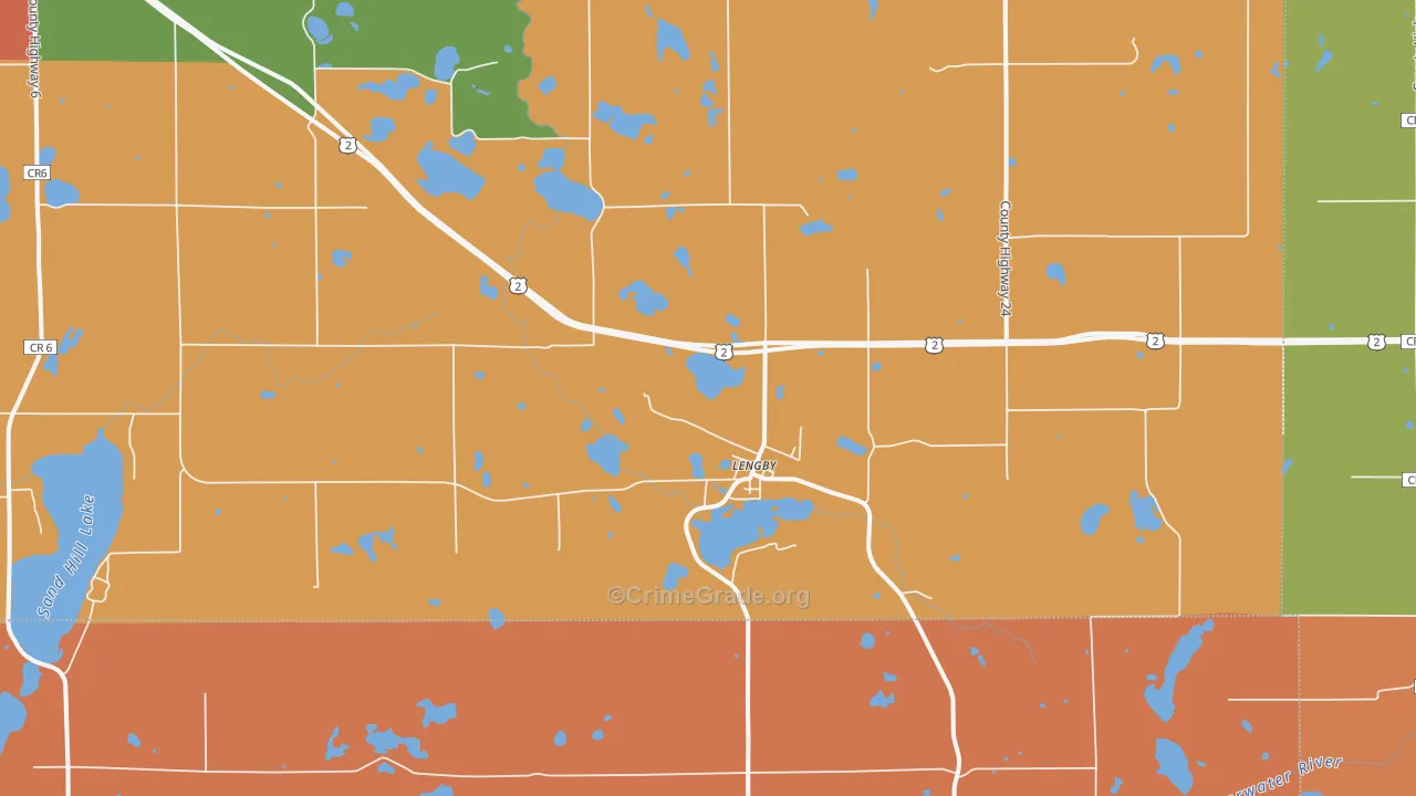 Lengby, MN Map of Murder Rates