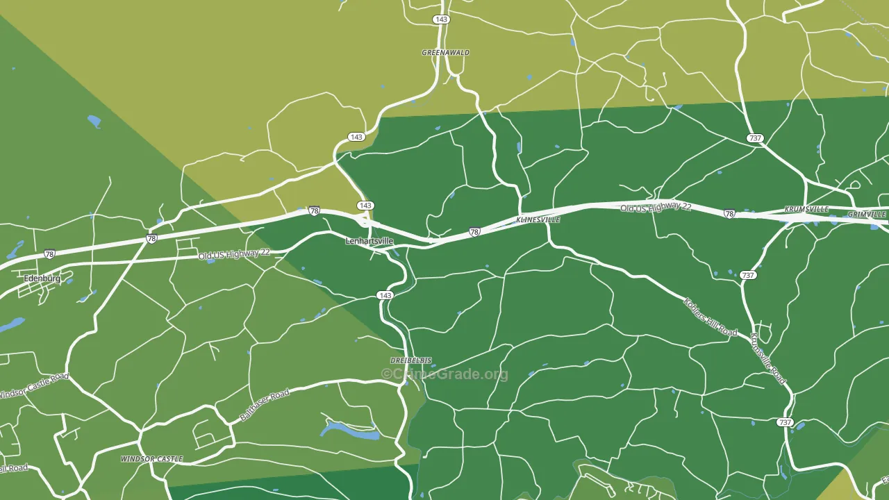 Lenhartsville, PA Map of Murder Rates