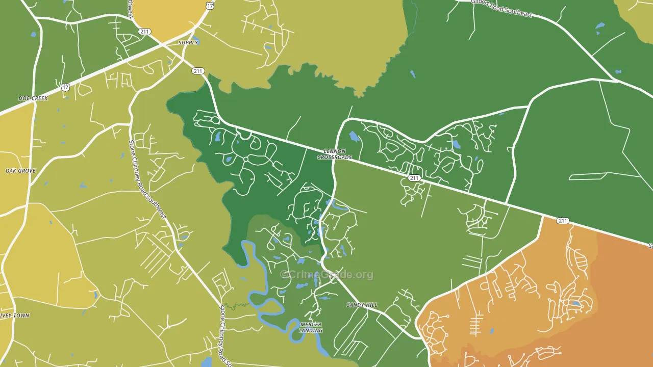 Lennon Crossroads, NC Map of Murder Rates