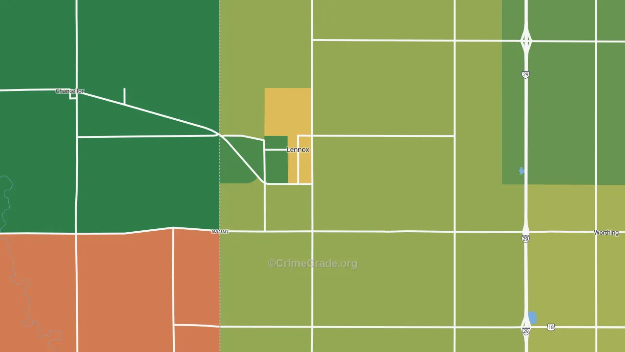 Lennox, SD Map of Murder Rates