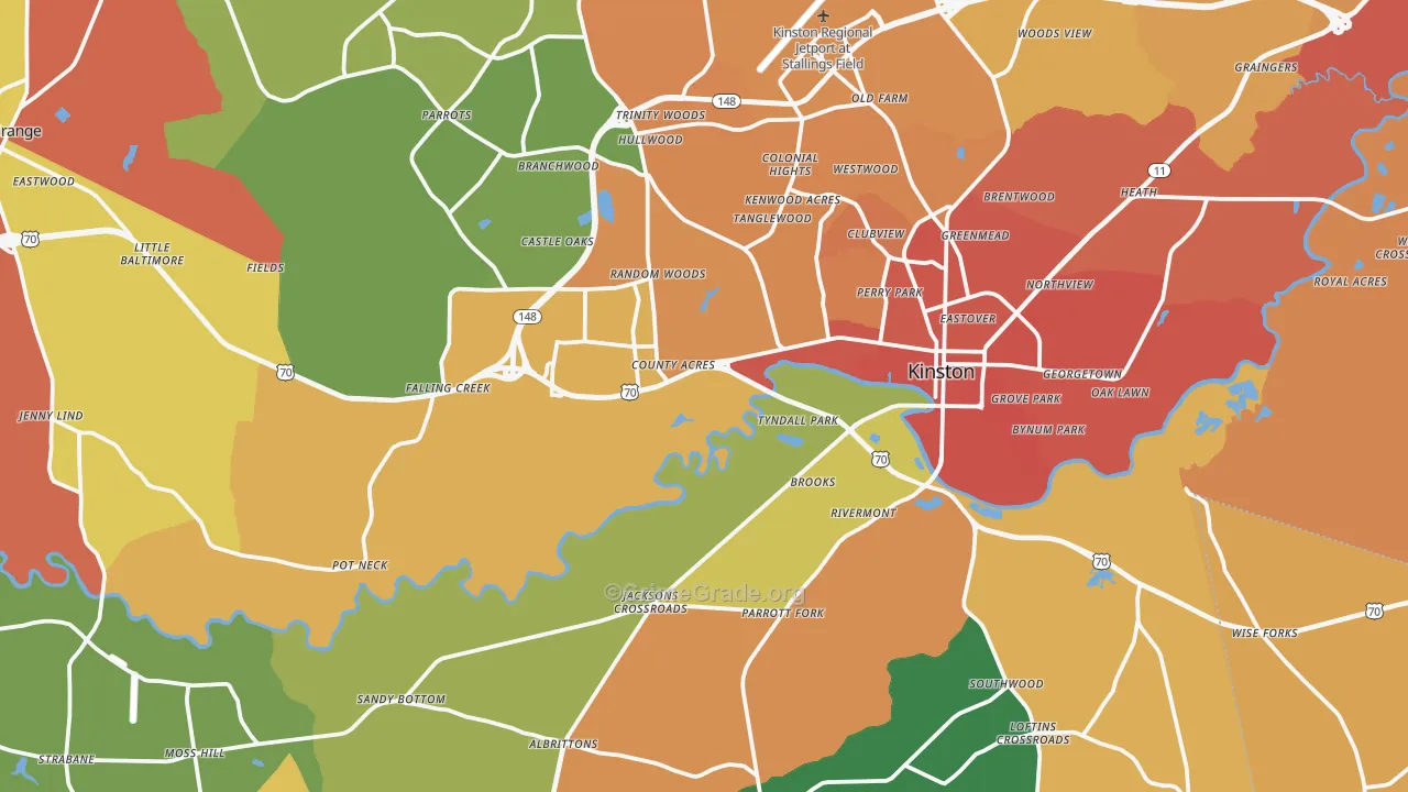 Lenoir County, NC Map of Murder Rates