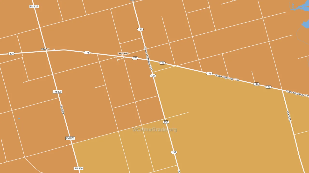 Lenorah, TX Map of Murder Rates