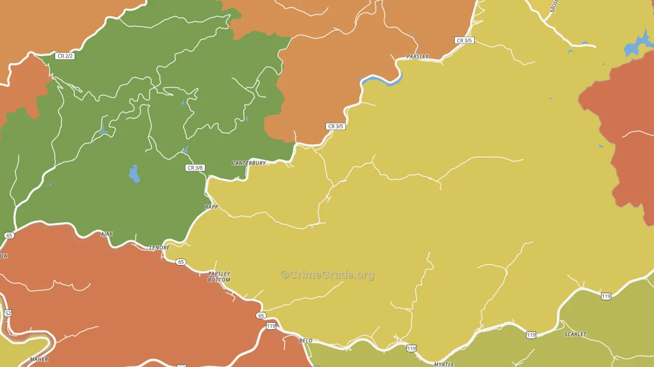 Lenore, WV Map of Murder Rates