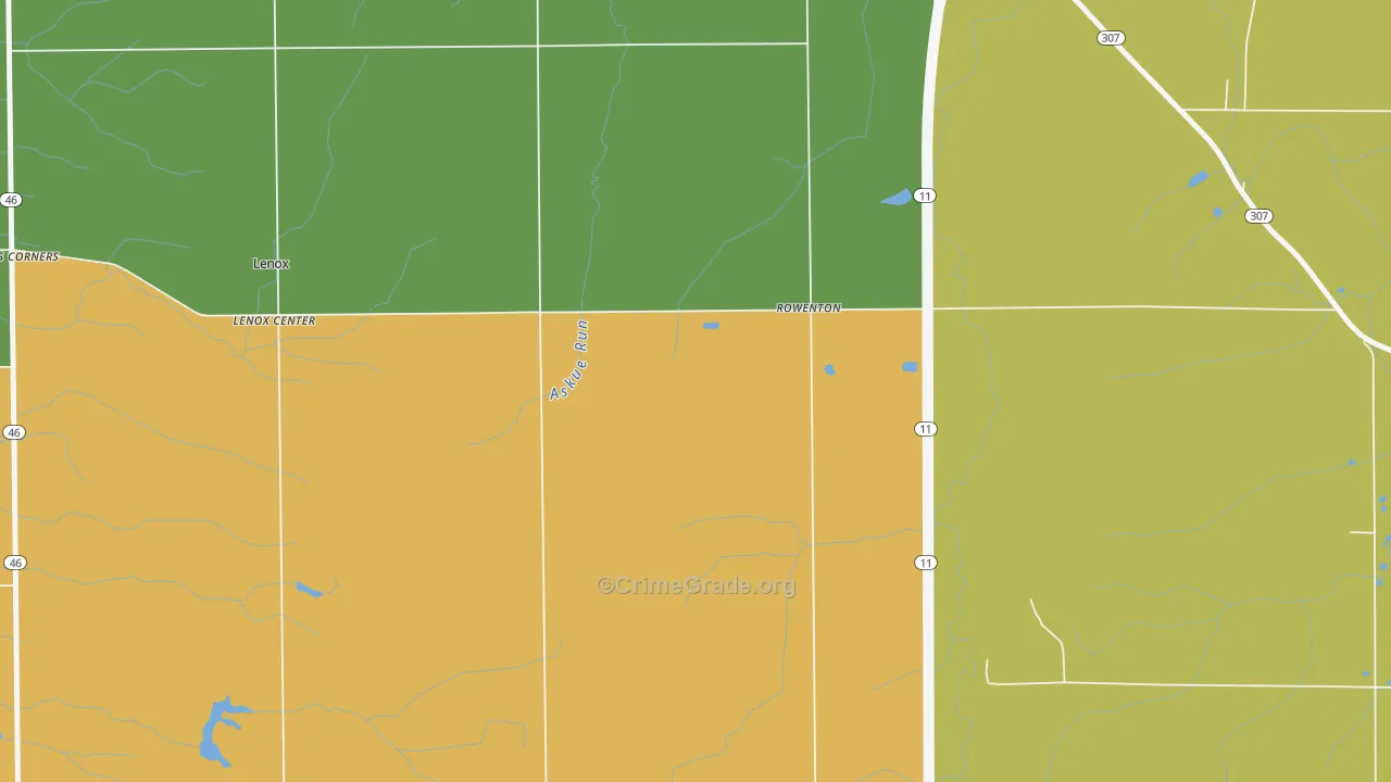 Lenox Center, OH Map of Murder Rates