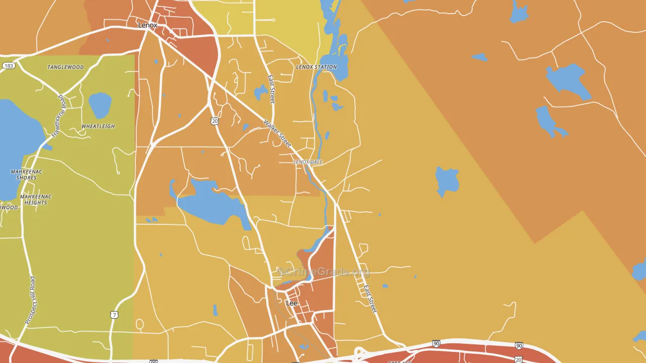 Lenox Dale, MA Map of Murder Rates