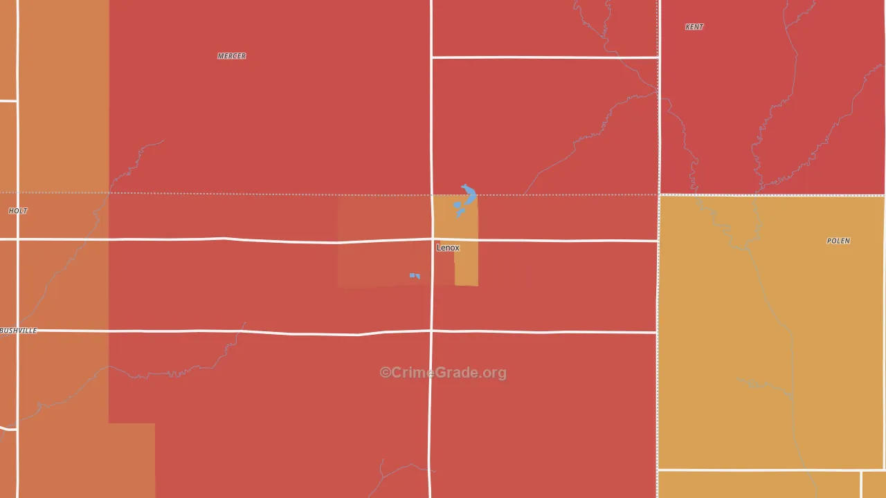 Lenox, IA Map of Murder Rates