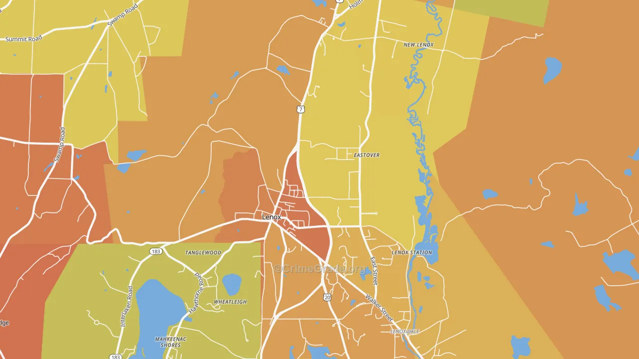 Lenox, MA Map of Murder Rates