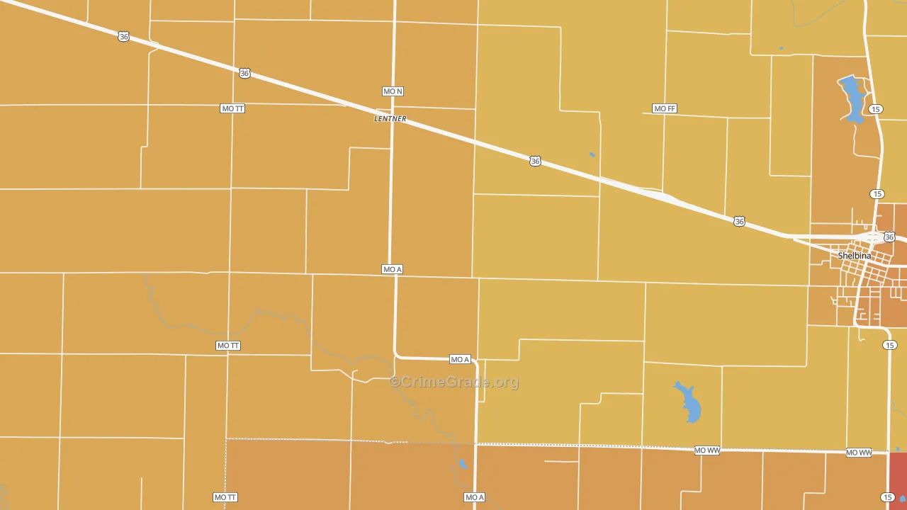 Lentner, MO Map of Murder Rates