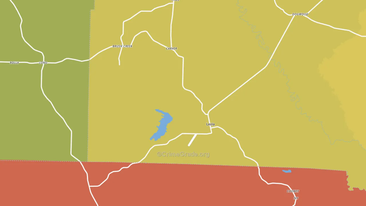 Leola, AR Map of Murder Rates