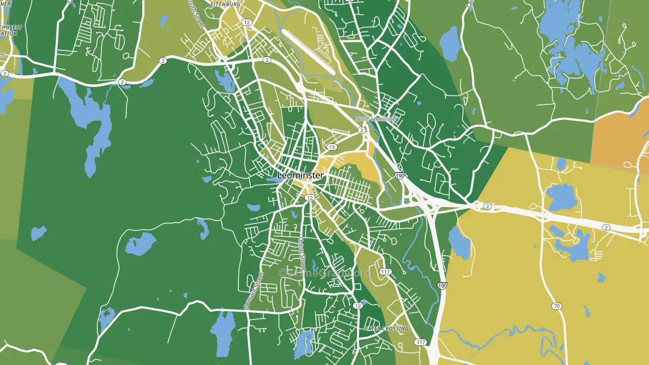 Leominster, MA Map of Murder Rates