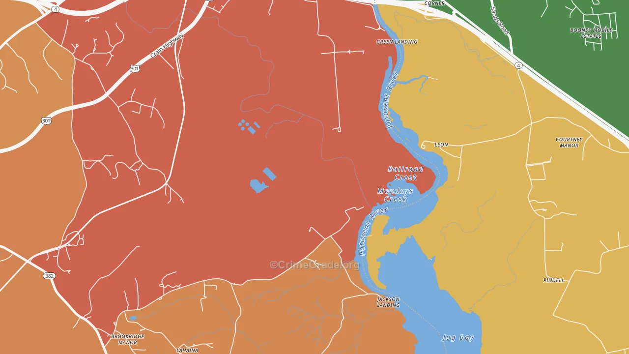 Leon, MD Map of Murder Rates
