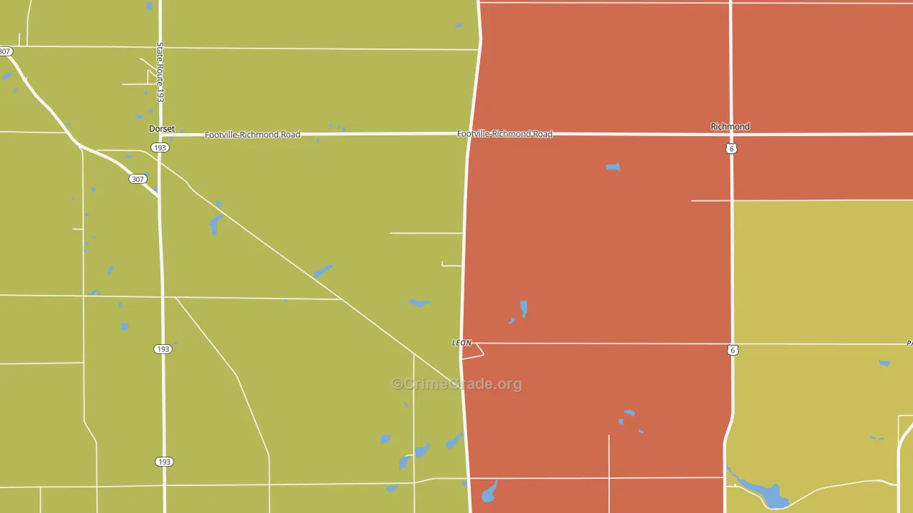 Leon, OH Map of Murder Rates