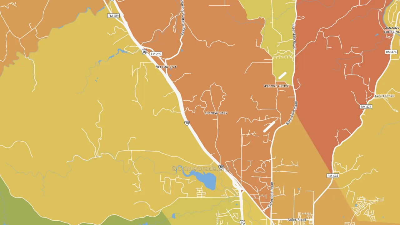 Leon Springs, TX Map of Murder Rates