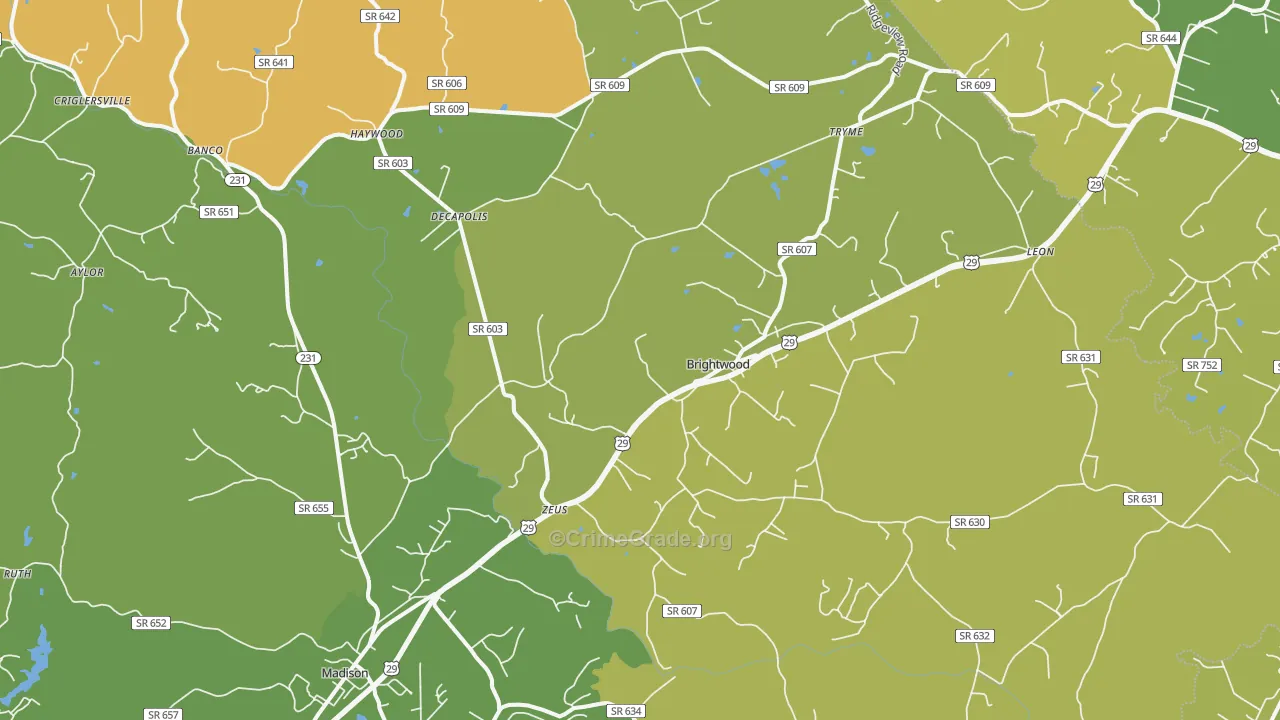 Leon, VA Map of Murder Rates
