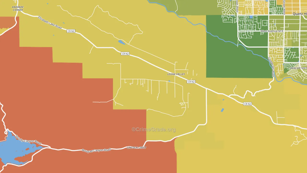 Leona Valley, CA Map of Murder Rates