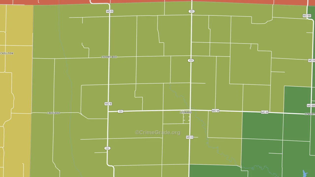 Leonard, MO Map of Murder Rates