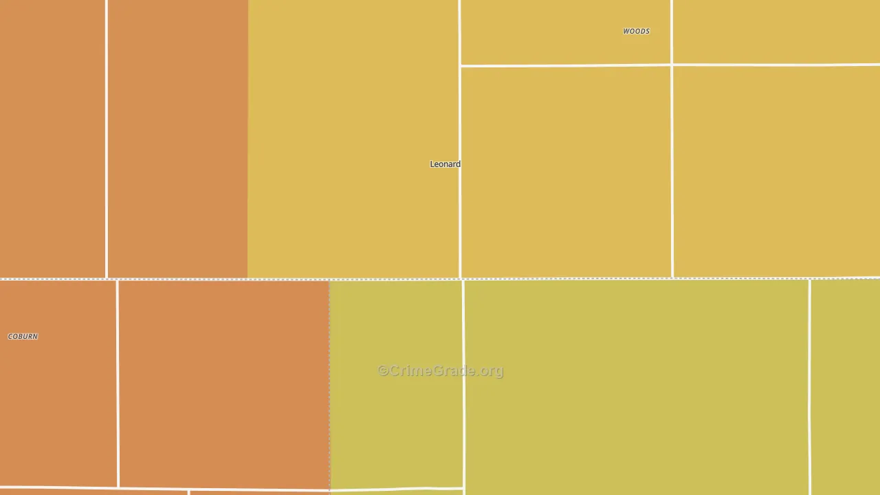 Leonard, ND Map of Murder Rates