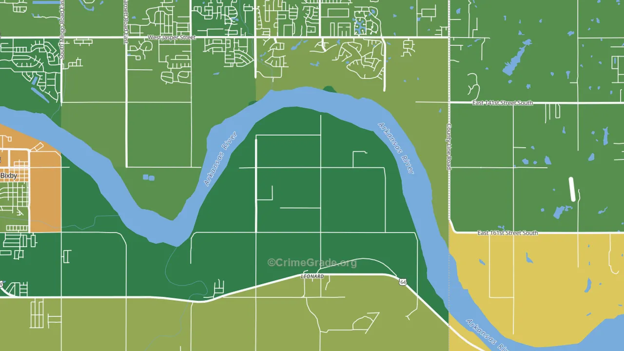 Leonard, OK Map of Murder Rates