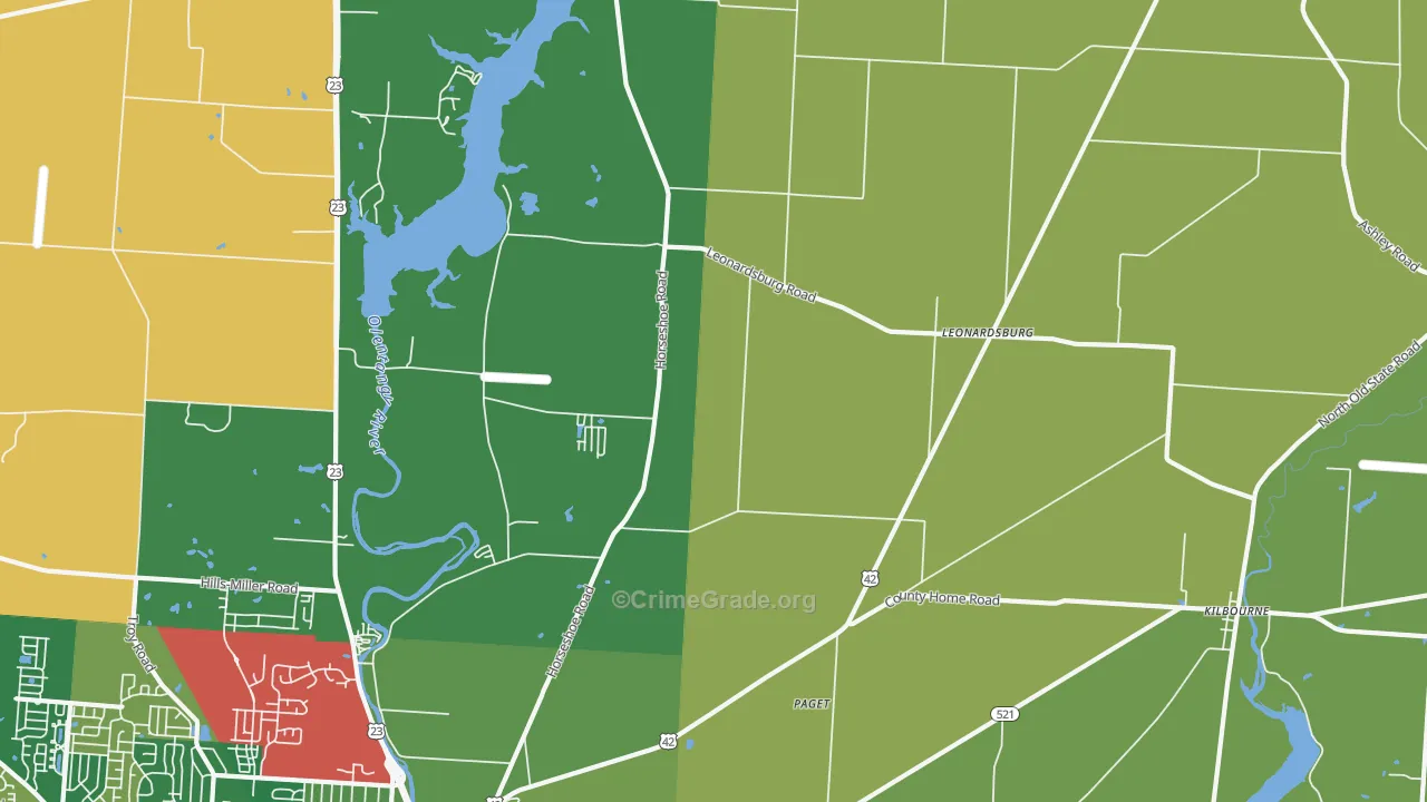 Leonardsburg, OH Map of Murder Rates