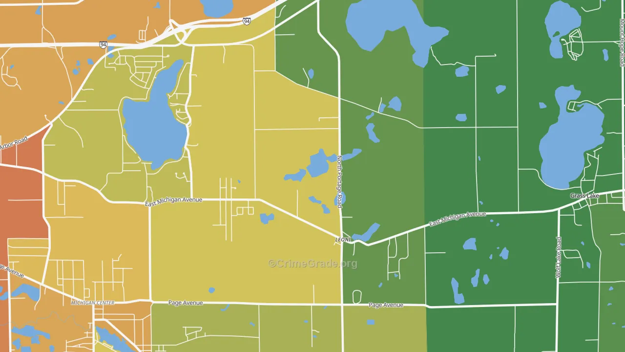 Leoni, MI Map of Murder Rates