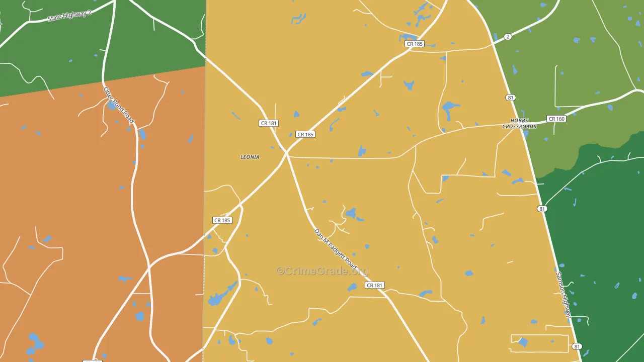 Leonia, FL Map of Murder Rates