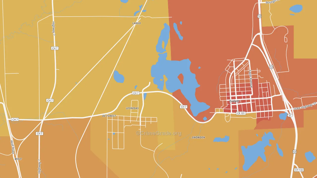 Leonidas, MN Map of Murder Rates