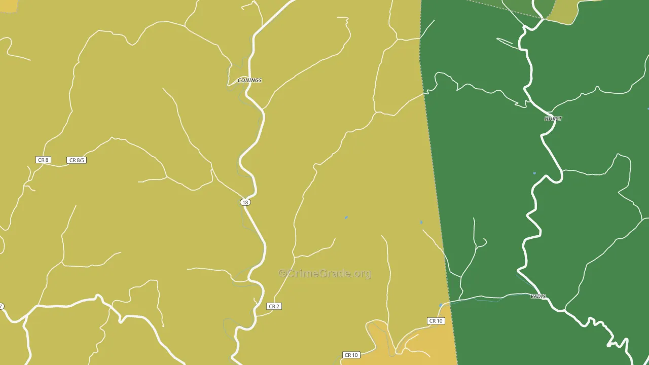 Leopold, WV Map of Murder Rates