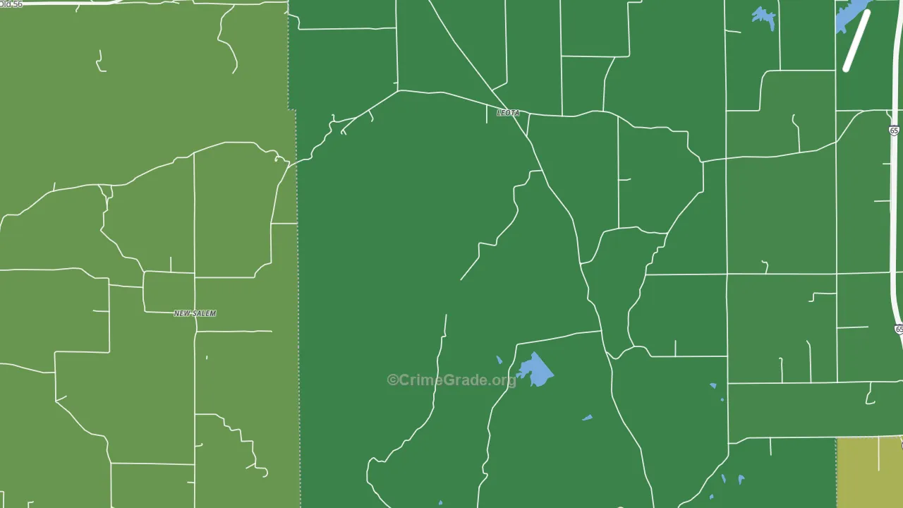 Leota, IN Map of Murder Rates