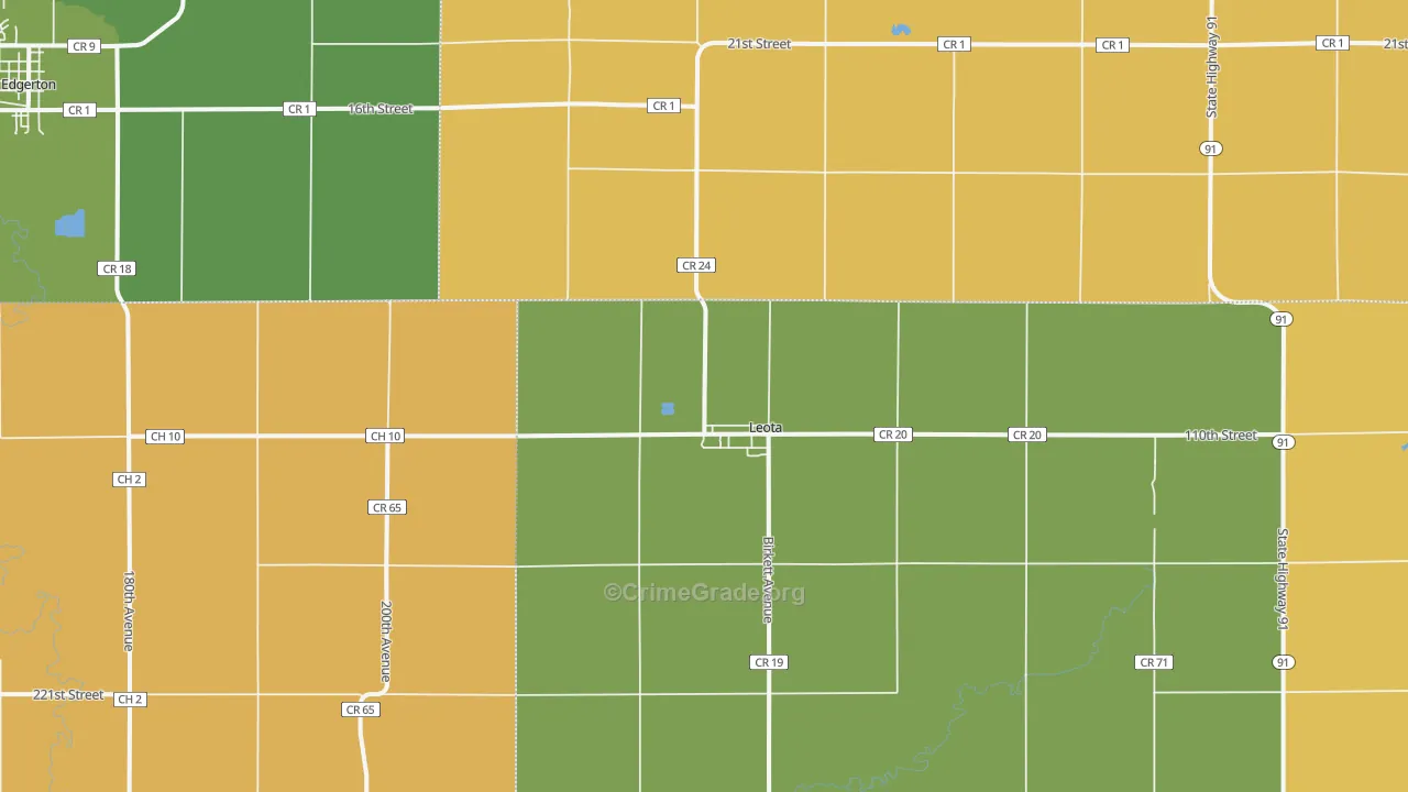 Leota, MN Map of Murder Rates