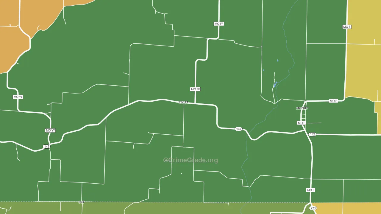 Leota, MO Map of Murder Rates