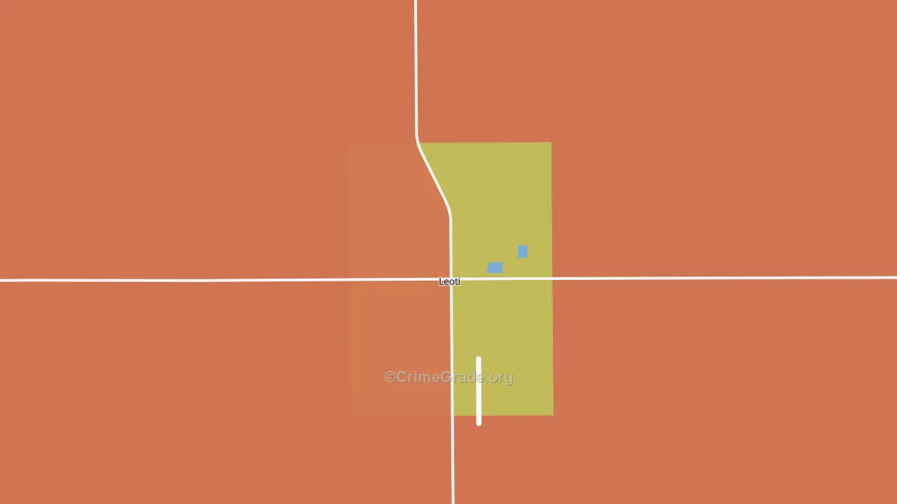 Leoti, KS Map of Murder Rates