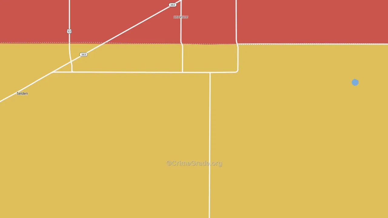 Leoville, KS Map of Murder Rates