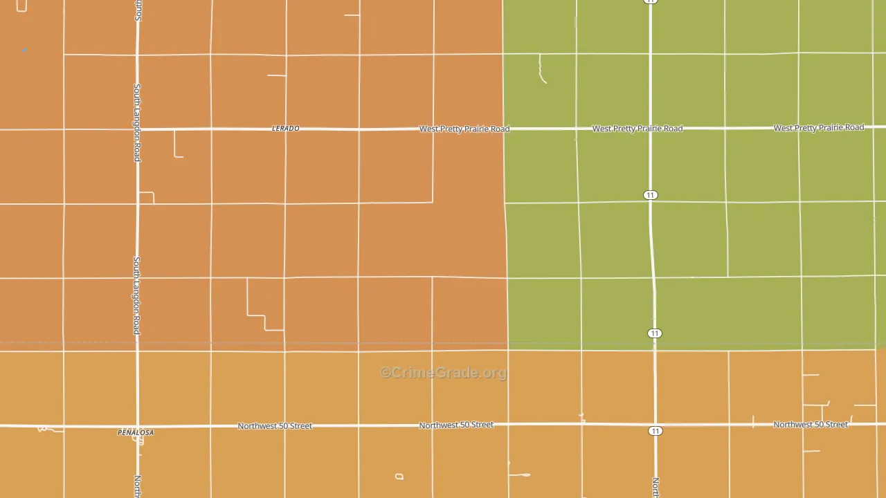 Lerado, KS Map of Murder Rates