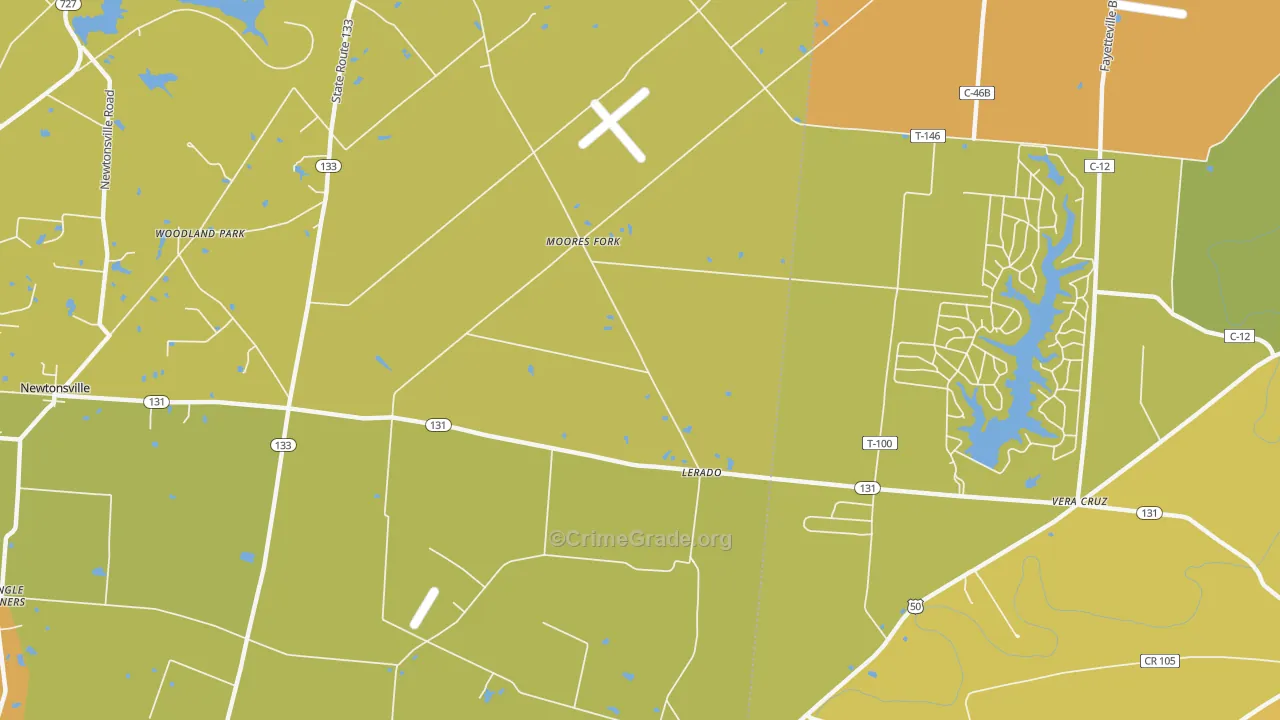 Lerado, OH Map of Murder Rates