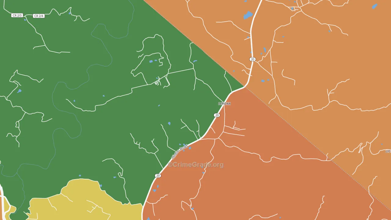 Lerona, WV Map of Murder Rates