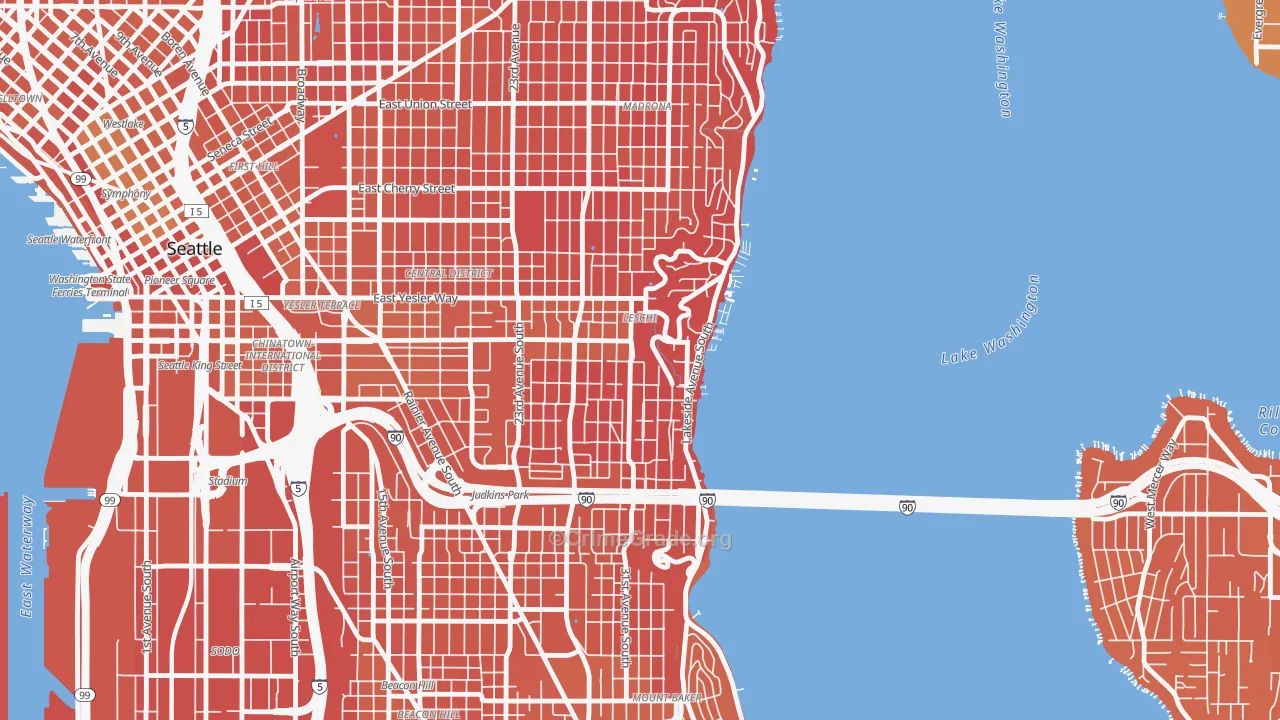 Leschi, Seattle, WA Map of Murder Rates
