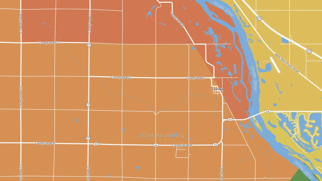 Leshara, NE Map of Murder Rates