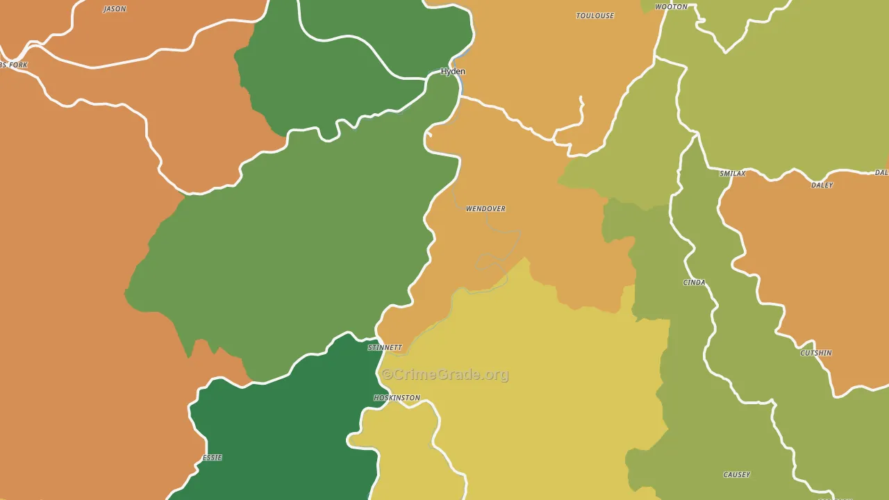 Leslie County, KY Map of Murder Rates