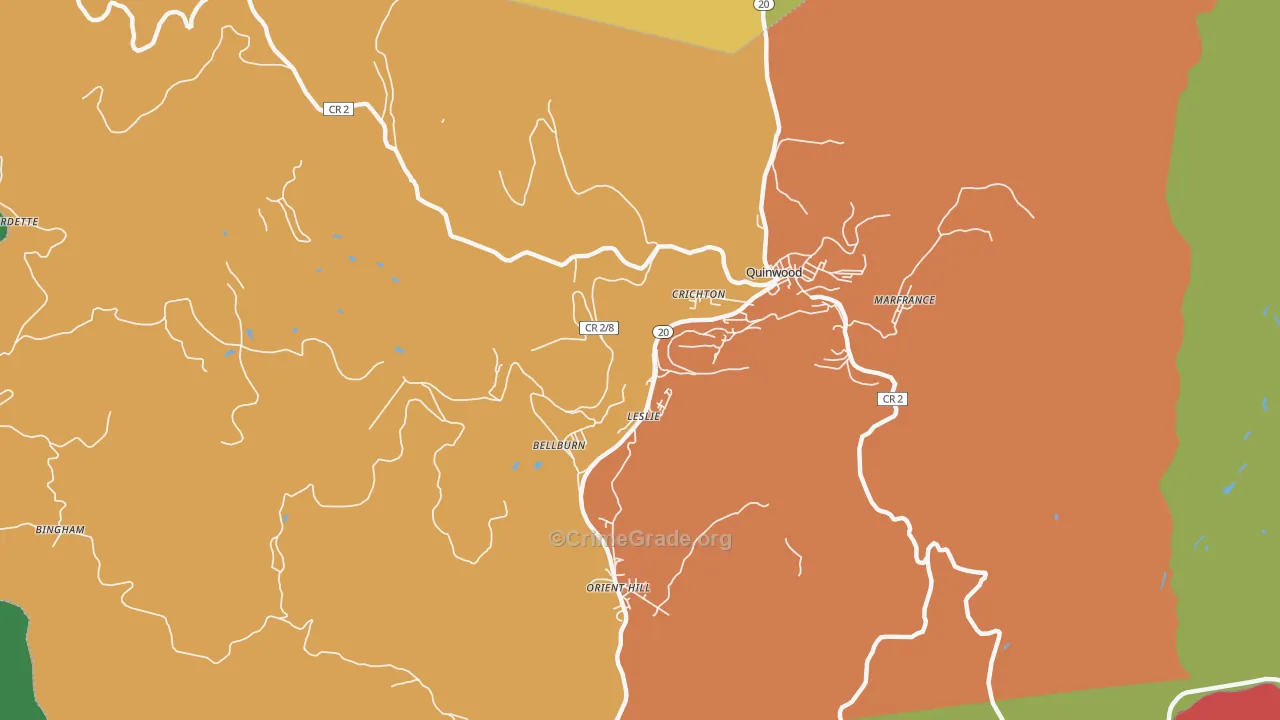 Leslie, WV Map of Murder Rates